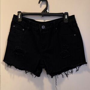 Hype Black Distressed Jean Shorts